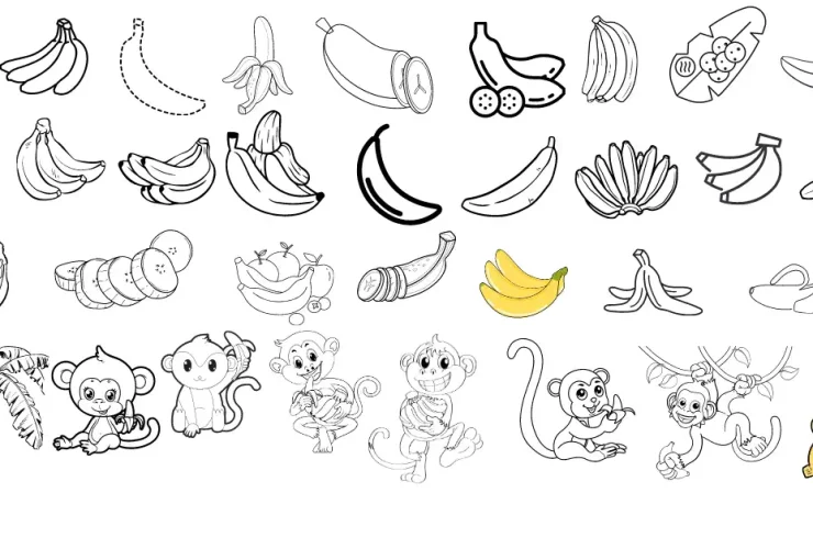 banana para colorir