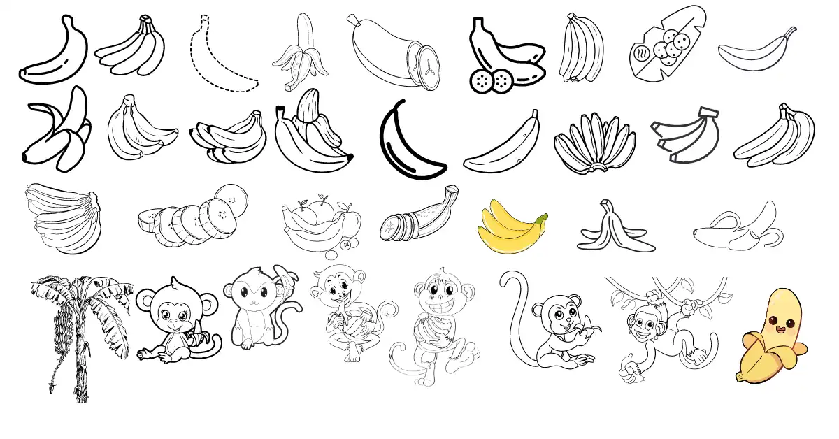 banana para colorir